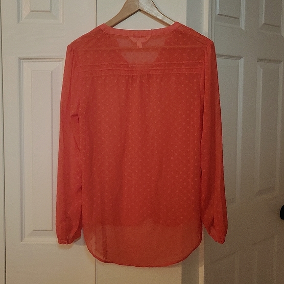 Lauren Conrad semi-sheer long sleeve top - Picture 2 of 6